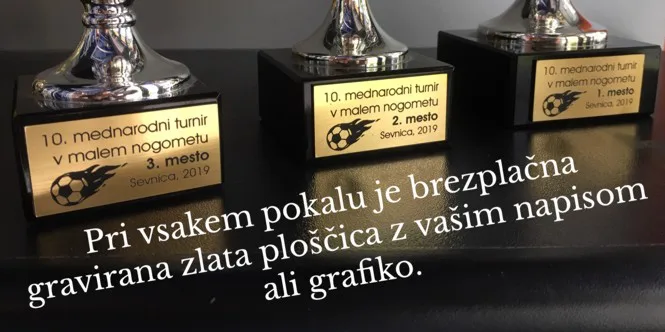 Brezplačna gravirana ploščica pokali 123