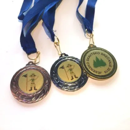Komplet medalj RM Z9617.040_zlata, srebrna, bronasta, premer 40 mm
