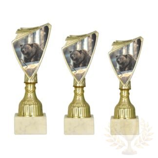 Lovski pokali MEDVED MINI komplet 3 pokalov 17,5 CM 18 CM 20 CM