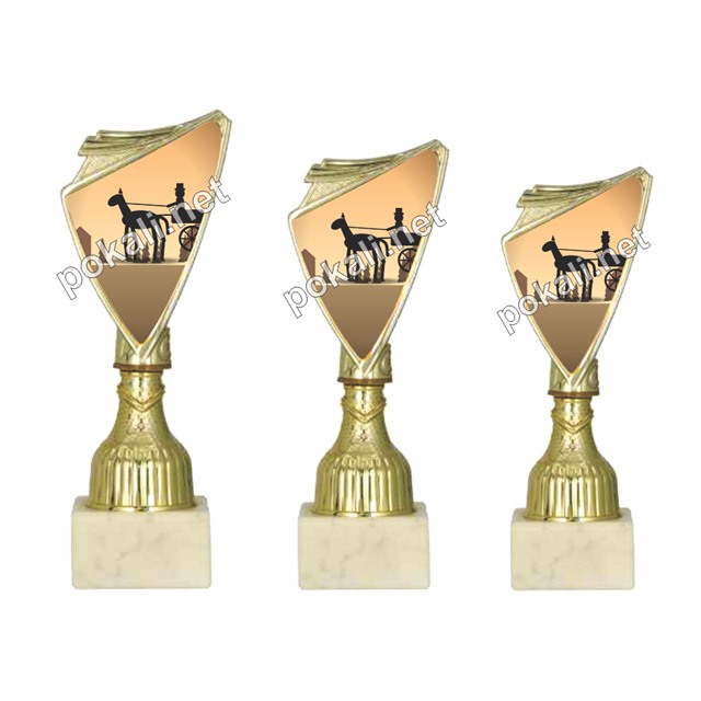 KONJ Z VPREGO komplet 3 mini pokalov – MINI tematski pokali za konj z vprego