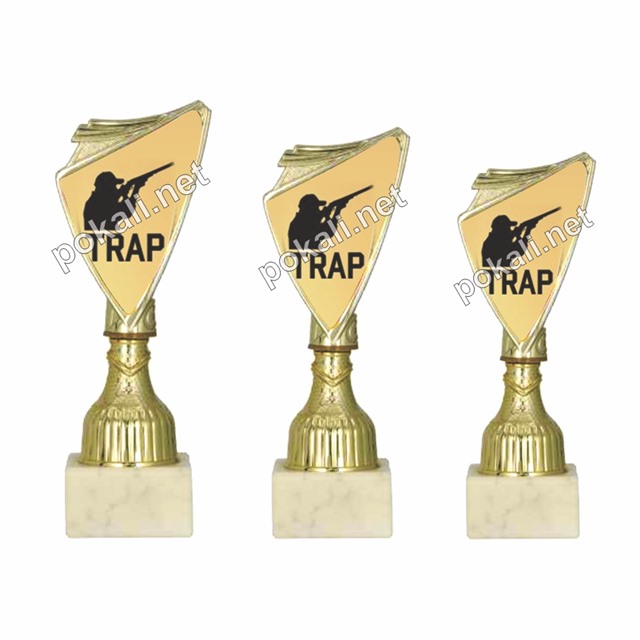 TRAP komplet 3 mini pokalov – MINI tematski pokali za trap